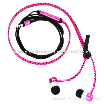 Zipper Earphones, 120cm Length